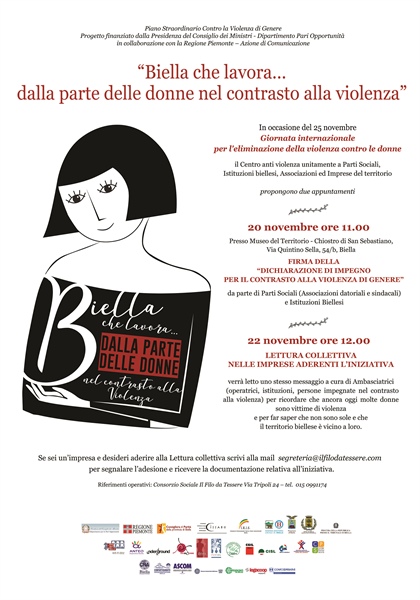 “Biella che lavora…dalla parte delle donne nel contrasto alla violenza”