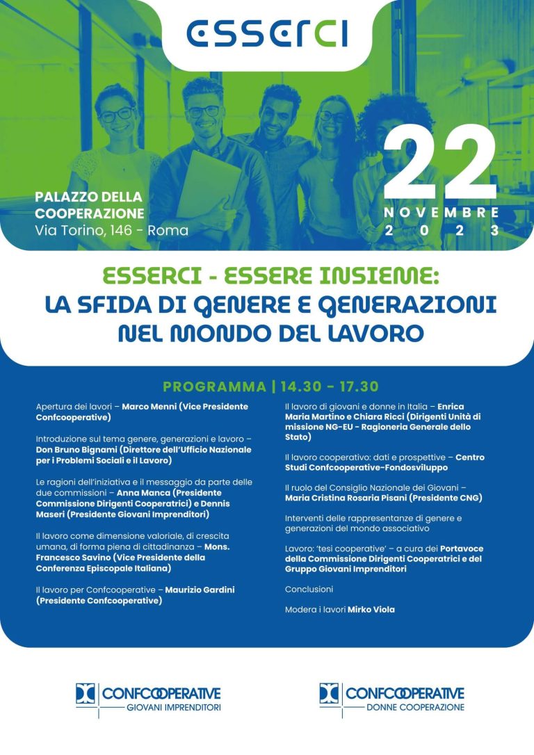 programma ESSERCI - ESSERE INSIEME evento Giovani Imprenditori e Dirigenti Cooperatrici Confcooperative